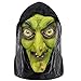 Mltao Old Witch Mask with Hair and Hat Latex Halloween Mask Old Witch Dress up