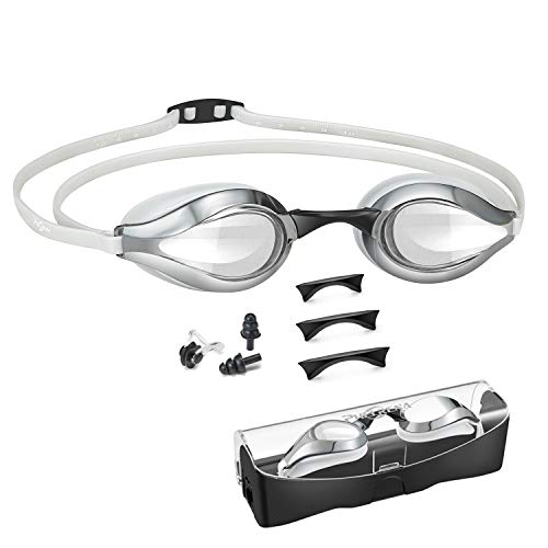 PHELRENA Swimming Goggles, with Scale Head Strap Swim Goggles, Clear Vision Anti Fog & Glare No Leaking for Adult Kids