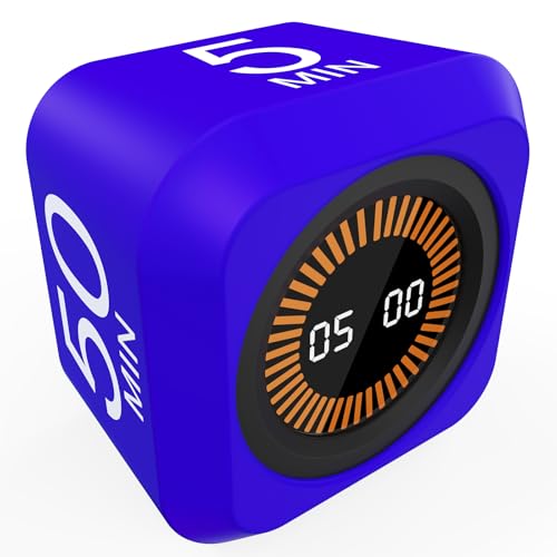 FCXJTU Rotating Cube Countdown Visual Timer 5, 25, 10 50 Minutes Preset