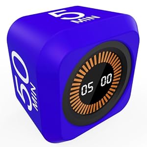 Rotating Cube Countdown Visual Timer 5, 25, 10 50 Minutes Preset