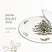 Spode Christmas Tree Cake Plate & Server Set - 11.5 Inch Fine Porcelain Cake Plate with Stainless Steel Server for Holiday Parties - Festive Christmas Tableware, Seasonal Dinnerware