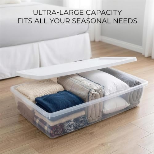 41-Quart-Clear-Plastic-Under-Bed-Storage-Bins-with-White-Lids-Stackable-Medium-Containers-for-Closet-Bathroom-Organizers-and-Storage
