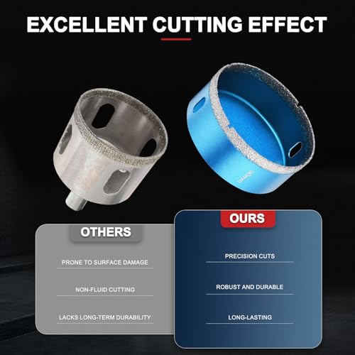 Scie cloche diamantée 90 mm pour couper le carrelage en porcelaine