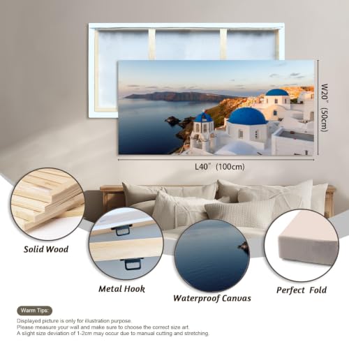 Image of Wall Art Santorini Island Skyline at Sunrise