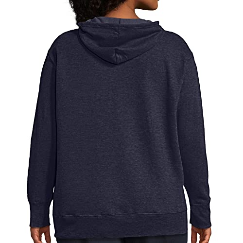 Just My Size Womens Comfortsoft Ecosmart Fleece Full-Zip Women's Athletic Hoodies, Navy Heather, 3X Us #TOP4