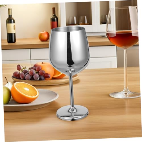 Verres à vin inox incassables (lot de 2) avec large base stable - 8