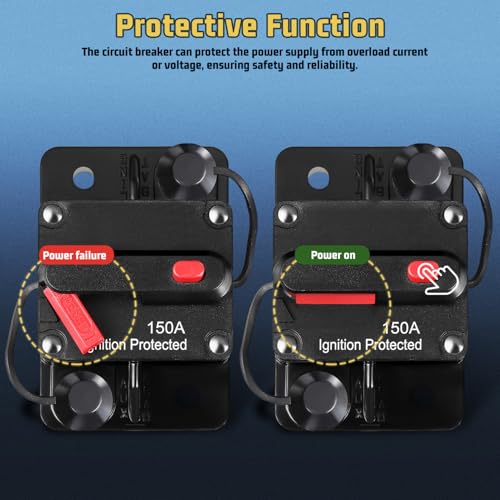 Disjoncteur réarmable CC 150A protection électrique circuit bateau et auto - 5