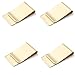 Aliotech 4 Pack of Men's Slim Money Clip Stainless Steel Cash Wallet Credit Card Cash Holder Slim Wallet Minimalist Wallet Stainless Steel Money Clip(Golden)