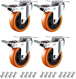 Enyke 4 Inch Swivel Rubber Casters Wheels Heavy Duty Casters with Brake 2000LBS