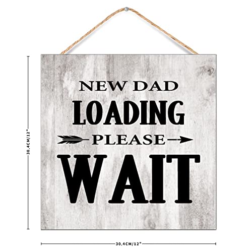 Letrero de madera New Dad Loading decorativo para repisa de chimenea y guardería 4