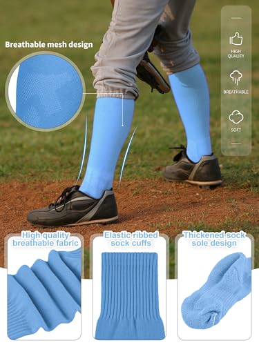 Image of Baseball Socks and Belt Set Cotton Youth Softball Socks for Boys Girls