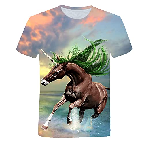 SCLDX 3D Impreso Manga Corta T-Shirt - Novedad Unisex Camisetas con Cuello Redondo Animales...