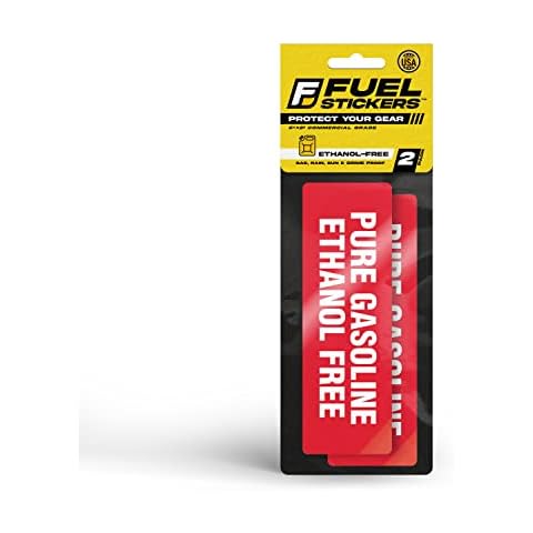 Ethanol Free Sticker - No Ethanol Labels for Gas Cans, Outdoor Power Equipment, Boats - Weather Proof, Extreme Stick, Durable, Fuel Labels by Fuel Stickers - USA Made (6x2 inch), 2 Labels Cover