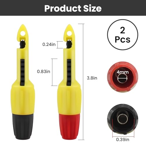 Image of 2 Pcs Wire Piercing Probe Tool, 4mm Insulation Piercing Clip Set for Voltmeter Multimeter Thermometer Voltage and Insulation Piercing Car Wire Testing (Black, Red)