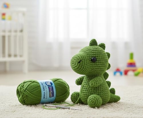Image of ProKart Premium Woolen 4 ply Hand Knitting Wool Yarn | Fine Weight Knitted and Crocheted Soft Yarn for Sweater, Scarf, Hat, Baby Clothes, Baby Sports, Purse, Gift Bags & DIY Craft Accessories Projects (1 Ball /100 Gram Each) (Turtle Green, 100gms x 2 Pack)