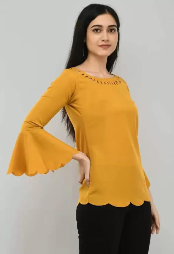 Image of ZohaCollection Women Crepe Top for Office, Daily, Casual Wear Top for Women /Girls Top