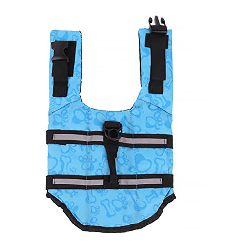GALPADA Reflective Vest for Swimming Adjustable Puppy Swimsuit with Handle for Beach Pool and Boating Activities Fashion Colors Patterns Safety Lifesaver for Dogs
