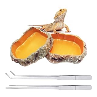 Reptile Growth lot de 2 gamelles et 2 pinces inox de 27 cm
