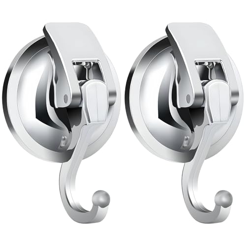 KingYH 2 Piezas Ganchos Ventosa Fuerte Ventosa Gancho Vacío Impermeable para Baldosas y Puerta de Cocina Cuarto de Baño Vidrio Holding Toallas de Baño Colgar Ropa Abrigos Ganchos Capacidad 5KG
