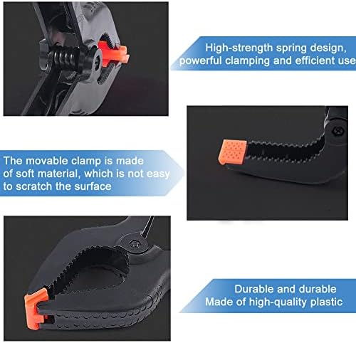 Nylon Spring Clamps,14 Piece Plastic Strong Grip Clips-4 Inch and 6 Inch, The Jaws Open to 60mm