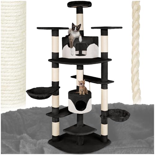 tectake® Arbre à Chat XXL Griffoir pour Chat en sisal H201 cm, Maison pour Chats Accessoire Chats...