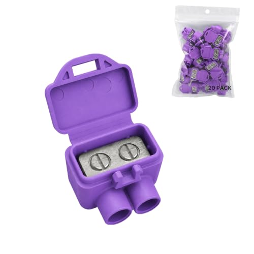 2-Port Aluminum to Copper Wire Connectors, Purple, 20 Pack