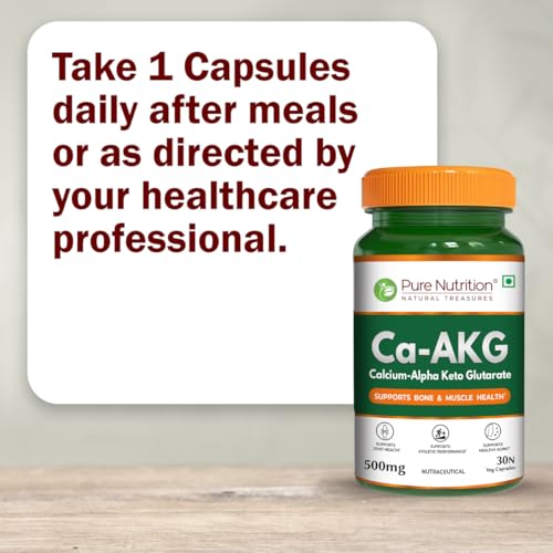 Image of Pure Nutrition Ca-AKG - (500mg) - 30 Veg Capsules | Calcium Alpha-Ketoglutarate Supplements For Cellular Energy & Joint Health | Support Healthy Aging, Athletic Performance & Muscle Recovery