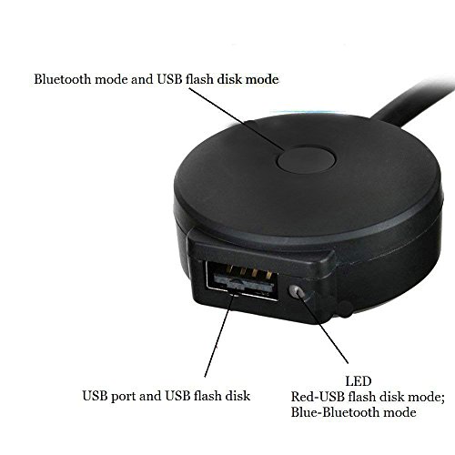 Moker Bluetooth Car Kit for Mercedes-Benz, Media Interface Music AUX Bluetooth Wireless Adapter Compatible with iPhone iPod Android Smartphones,Fits Mercedes with Media Interface - Rectangular Socket