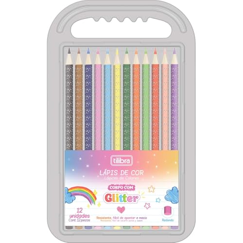 Tilibra - Lápis de Cor Corpo com Glitter 12 Cores Redondo