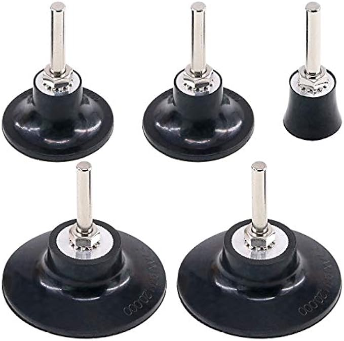 Swpeet 5 Pack Disc Pad Holder Kit, Universal Quick Roll On and Lock Quick Change Adapter Replacement 1" 2" and 3" Disc Pad Holder with 1/4" Shank for Polishing Round Rotating Tools and Sanders