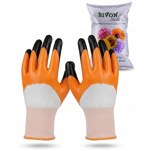 Image of SIVON Gardening Gloves for Digging & Planting | Cut Resistant Gloves for Nursery Plants | Reusable Garden Farming Gloves | Gloves for Digging, Planting & Pruning