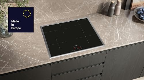 Siemens PQ613PIAA, iQ300 Einbau-Herd-Set, Bestehend aus HB572ABS3 Herd, 60 x 60 cm, Pyrolyse und Hydrolyse Selbstreinigung, Clipauszug & EH645BFB6E Induktionskochfeld, touchControl, Bräterzone