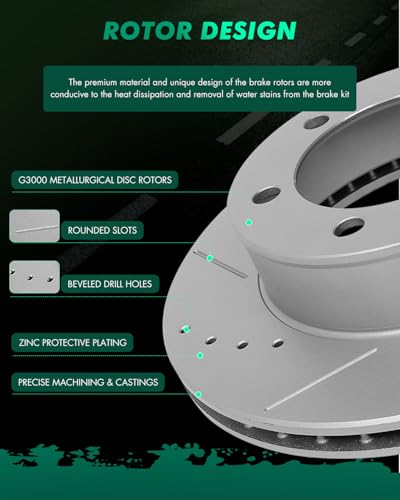 Image of SCITOO Front 11.69 inch Brake Pads and Rotors Kits Fit For Toyota Tacoma 1999 2000 2001 2002 2003 2004