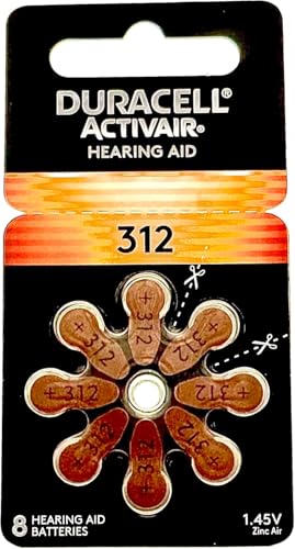 Duracell Activair Hearing Aid Batteries Size 312 (80 Batteries) Brown