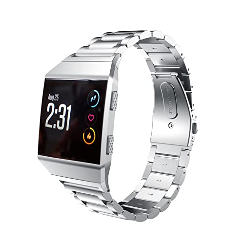 Gheper Metal Watchband Compatible with Fitbit Ionic Quick Easy Fit Stainless Steel Wristband Strap Replacement for ionic Smartwatch Accessory