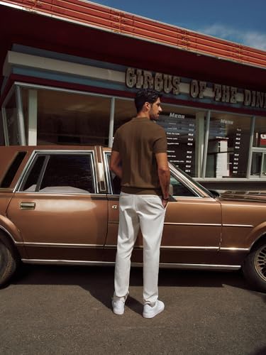 PJ PAUL JONES Mens Polo Shirts Short Sleeve Textured Knit Polo Shirt Ribbed Casual Golf Shirts4