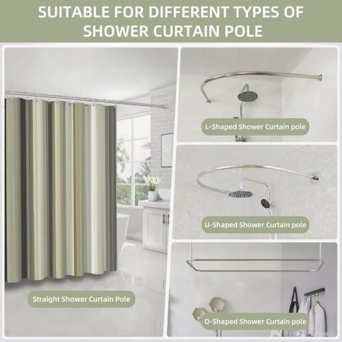 Rideau de douche 100x200 rayé imperméable en polyester pour baignoire chic - 6