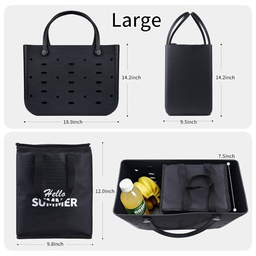 PoVwlty Rubber Beach Bag with Cooler