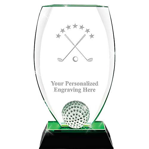 Golf Awards, 9 1/2' Personalized Crystal Golf Tournament Trophy Award