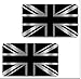 Biomar Labs® 2 Stück Silber Vinyl Grossbritannien Great Britain England UK Flagge Aufkleber Autoaufkleber Stickers Auto Moto Motorrad Fahrrad Helm Fenster Tuning B 256
