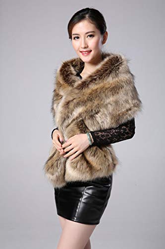 Women 2018 Faux fur Bridal Cape Wedding Scarves Shawl Stole for Winter4