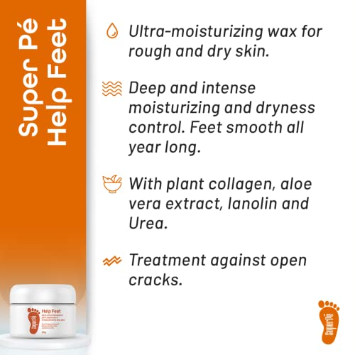 Super Pé Help Feet Cream - Hydration Cream, Professional Pedicure Spa Care Results At Home - Cruelty-Free, With Urea, Ultra-Moisturizer, Reduces Dryness, Smooth And Soft Feet - 7.44 Fl Oz/200Ml #TOP2