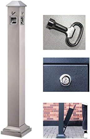 Commercial Outdoor Metal Trash Can, Black Waste Bin with Ashtray for Home, Office, Porch, Hotel - Durable Garbage Receptacle for Efficient Waste Disposal