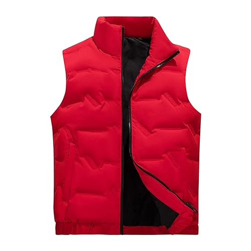 MEILONGER Mens Down Vest Winter Casual Thick Warm Outdoor Sleeveless Puffer Jacket for Hiking Travel Running
