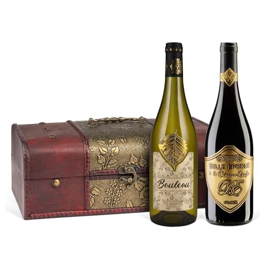 Belle Epoque & Bouleau - 2er Wein-Set in Antik-Style Holzkiste (2 x 0,75 l)