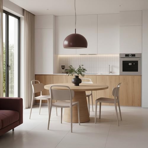 KLAST Chaise de Salle à Manger Edda en Polypropylène Beige, Design Minimaliste et Vintage, Empilable, 47 Cm x 78 Cm, Idéale pour Cuisine, Salle à Manger ou Terrasse