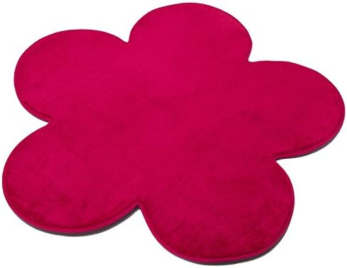 Vicien New Childrens Kids Bedroom Playroom Flower Shape Carpet Rug Mat - Dark Pink