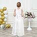 Sunny Fashion Flower Girls Dress White Lace Wedding Bridesmaid Communion Pageant Size 8