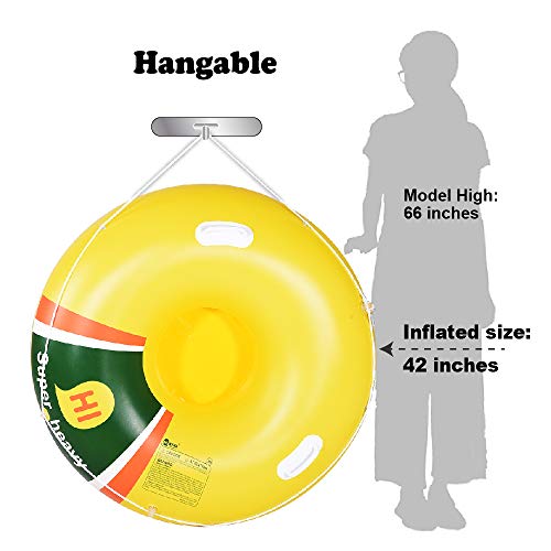 HIWENA Super Heavy Duty Snow Tube, Inflatable Snow Sled for Kids and Adults, Thicken 0.75mm Thick Material Winter Sport Tube(48 in) - Thumbnail 2
