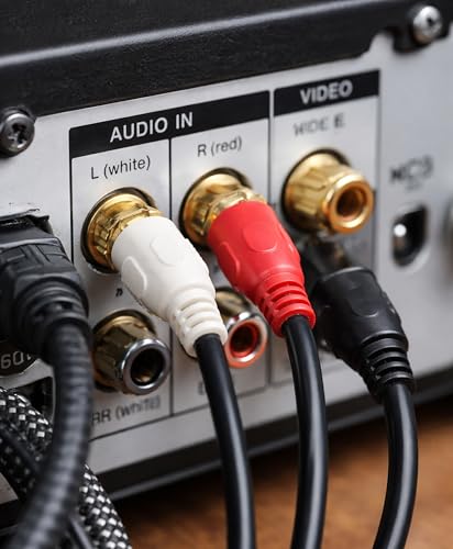 Image of MX RCA Cable 2RCA to 2RCA Stereo Audio Cable Gold Plated Adapter Dual Shielded for Home Theater Amplifier Hi-Fi System Car Sound Speaker PARENT (1 RCA MALE / 2 RCA FEMALE, 0.30 METER)